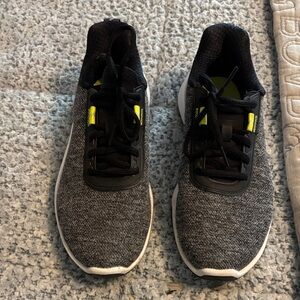Puma Black Knit Golf Sneakers with Neon Yellow Insole